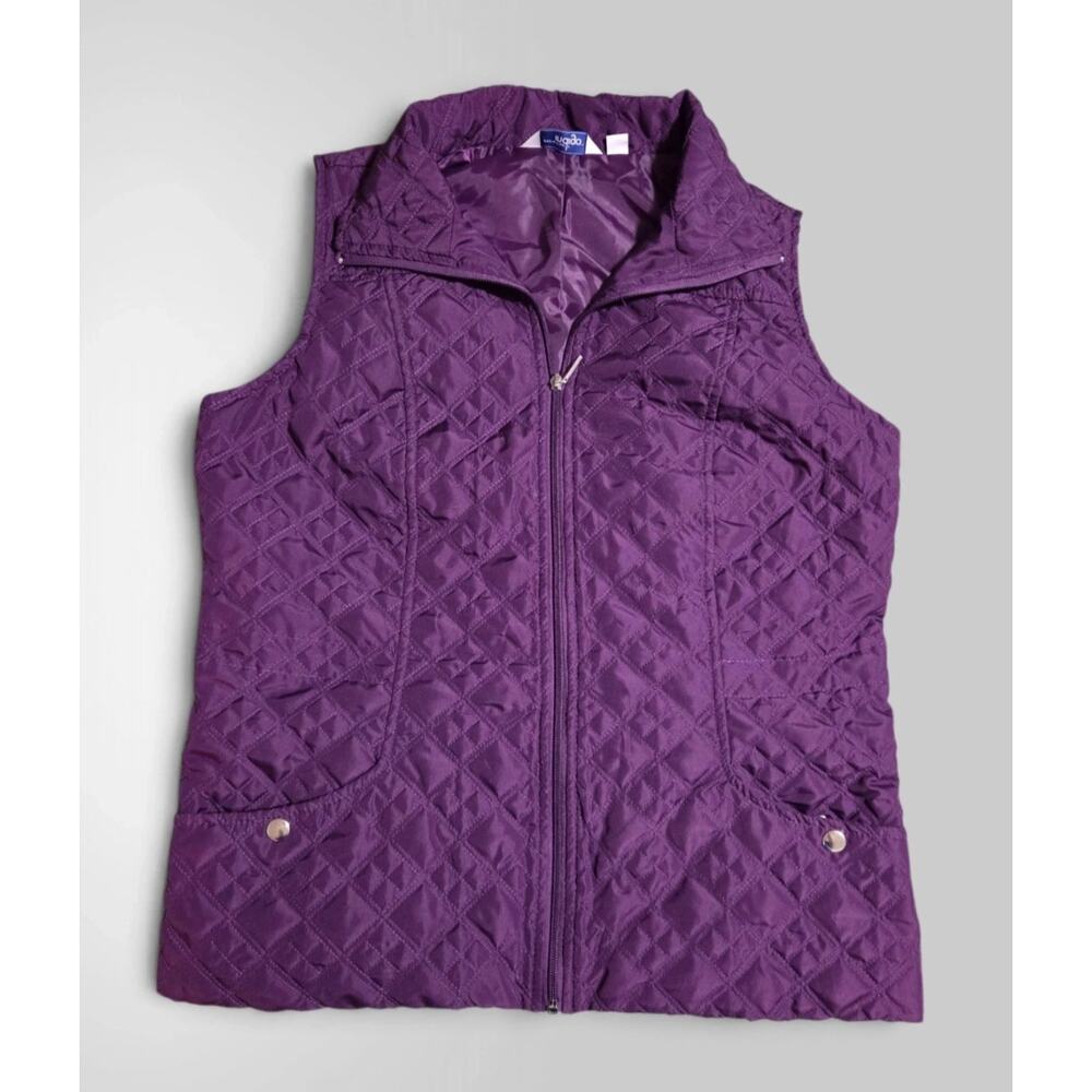 Great Northwest Indigo Women's Quilted Vest Purple Size M Full Zip Pockets - Picture 5 of 7